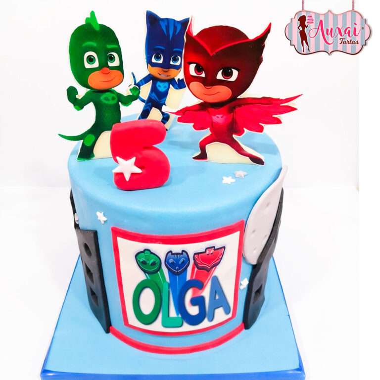 Tarta Pj Mask papel de azúcar