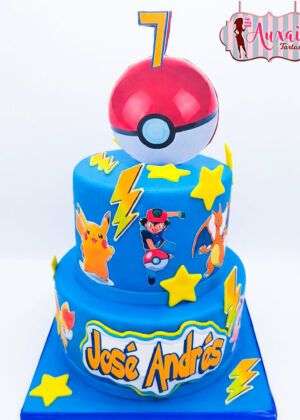 Tarta Pokemon papel de azúcar 2 pisos