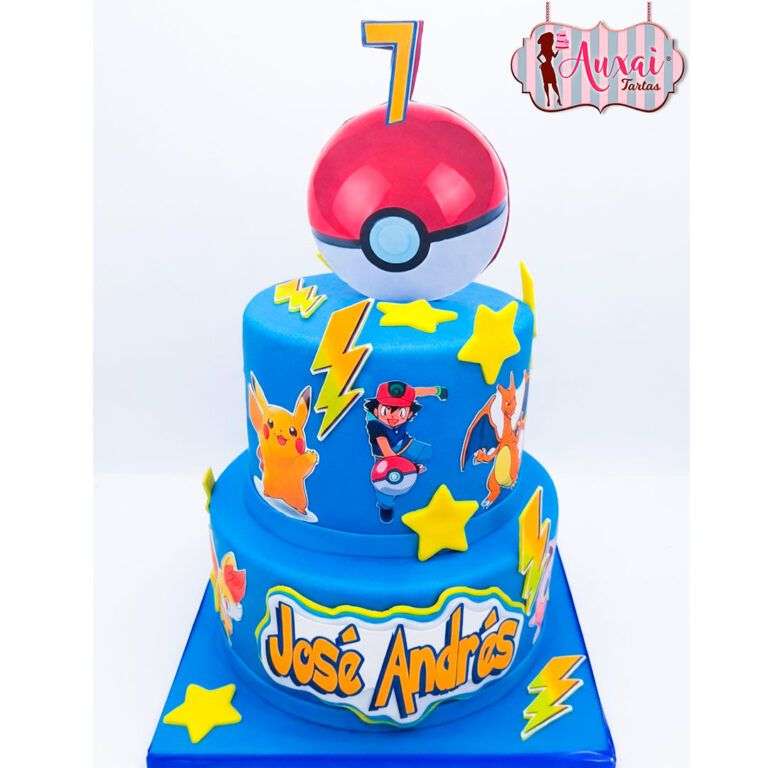 Tarta Pokemon papel de azúcar 2 pisos