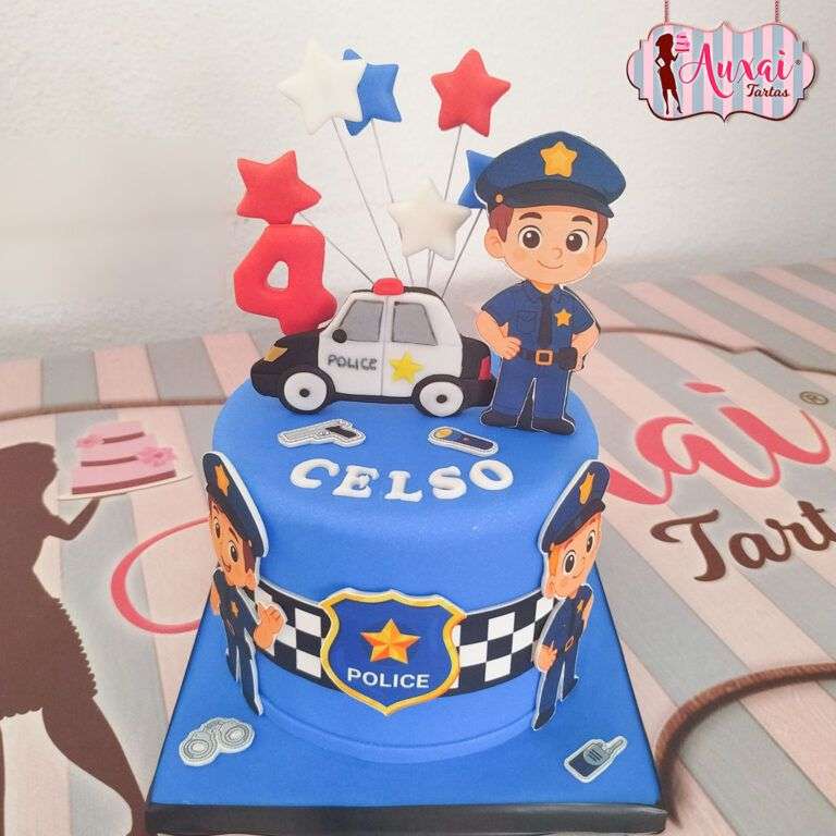 Tarta infantil policías
