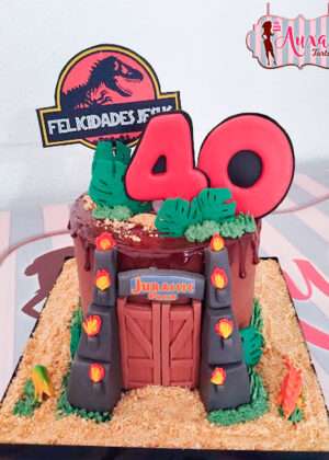 Tarta puerta Jurassic Park