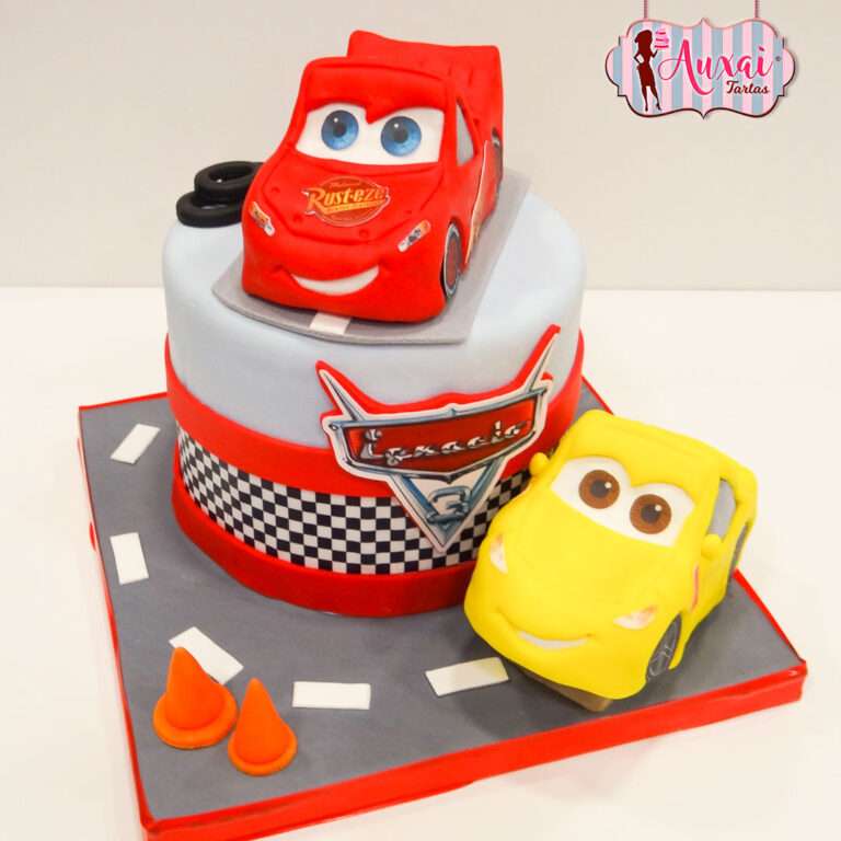 Tarta Infantil de Diseño Rayo McQueen y Cruz Ramírez