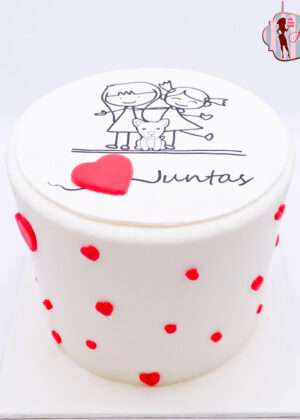 Tarta San Valentín con dibujo animado