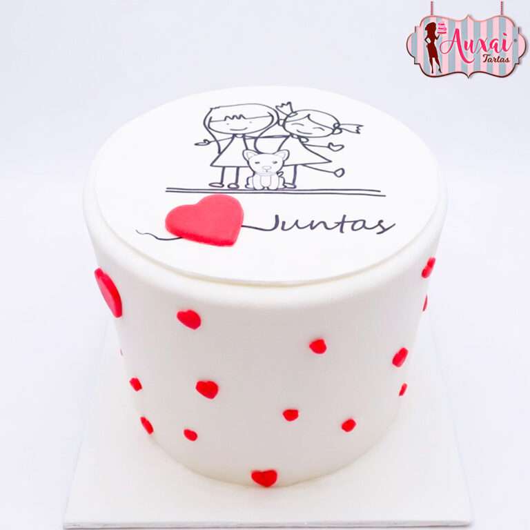 Tarta San Valentín con dibujo animado