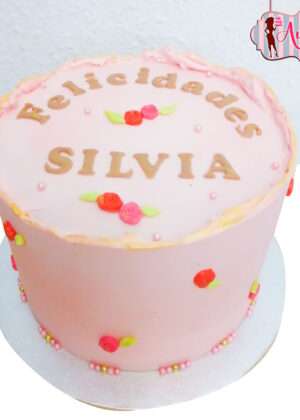 Tarta sencilla de flores
