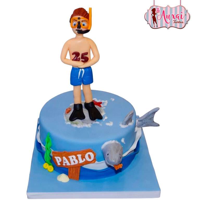 Tarta Temática de Snorkel y Buceador de Diseño