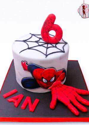 Tarta Spiderman tela de araña