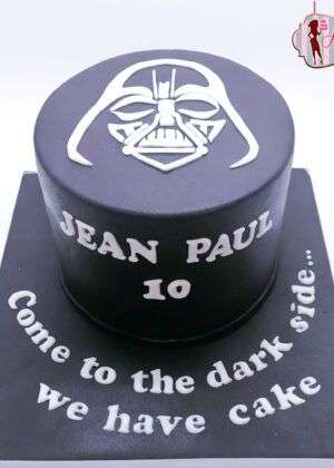 Tarta Star Wars Darth Vader papel de azúcar