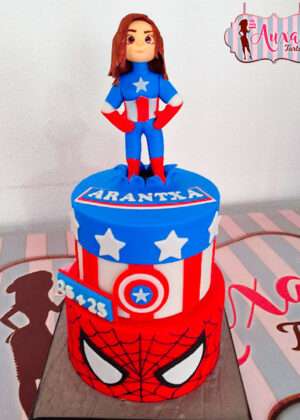 Tarta super héroes Capitana América