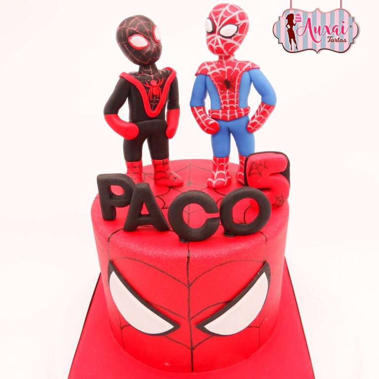 Tarta de Spiderman y Miles Morales en Fondant