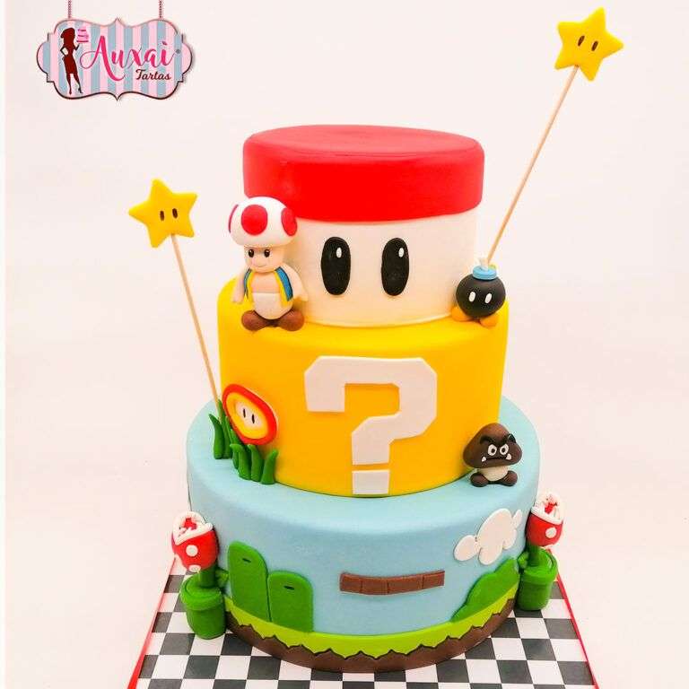 Tarta de Cumpleaños Super Mario en Fondant