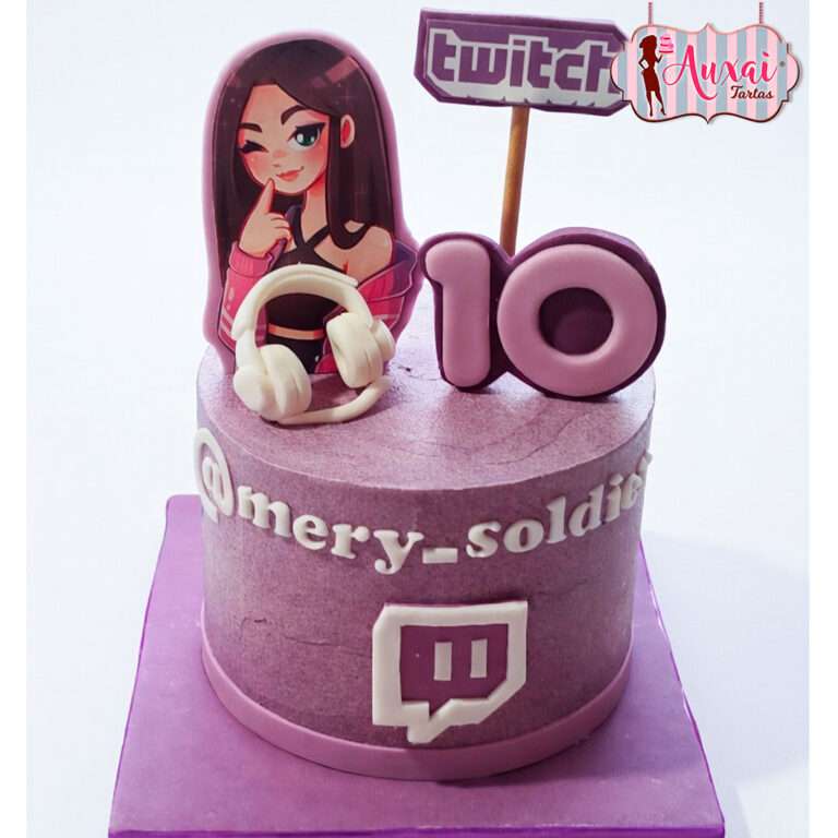 Tarta de Twitch personalizada @merysoldier