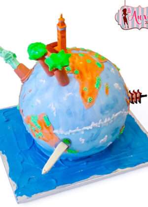 Tarta viajes bola del mundo