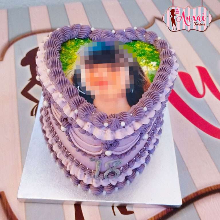 Tarta vintage cake con foto en papel de azúcar
